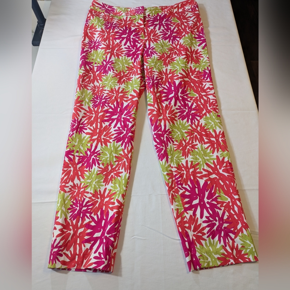 Pappagallo Pink and Red Ankle Cropped Pants